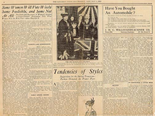 "Some Women Will Vote Wisely, Some Foolishly, and Some Not At All," The Saturday Press & Prairie Farm, 1 May 1915, 6.